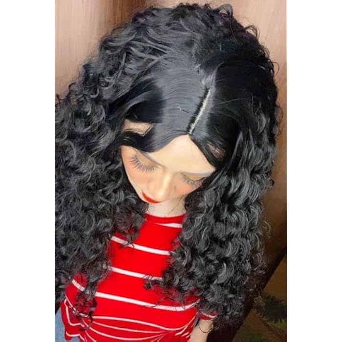 DILLARDS Long Black Curly Wig With Side Part, Heat Resistant Synthetic Hair, Natural Looking Wavy Style - Image 5